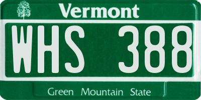VT license plate WHS388