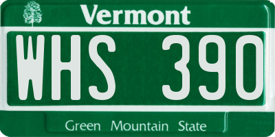 VT license plate WHS390