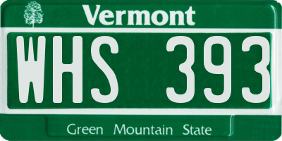 VT license plate WHS393
