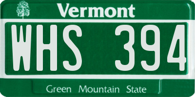 VT license plate WHS394
