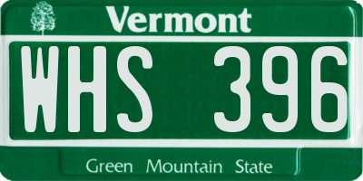 VT license plate WHS396