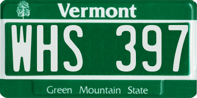 VT license plate WHS397