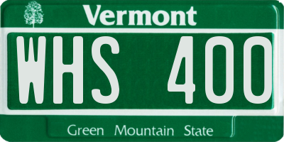 VT license plate WHS400