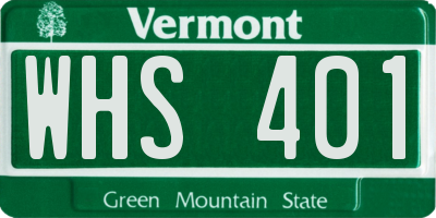 VT license plate WHS401