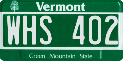VT license plate WHS402