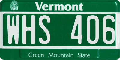 VT license plate WHS406