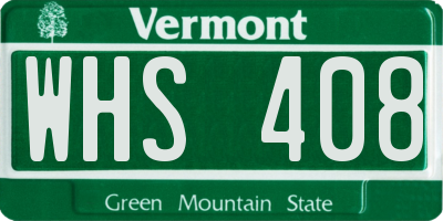 VT license plate WHS408