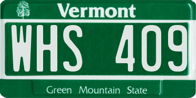 VT license plate WHS409