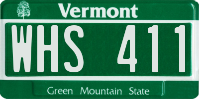 VT license plate WHS411