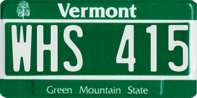 VT license plate WHS415