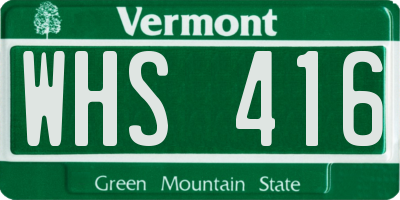 VT license plate WHS416