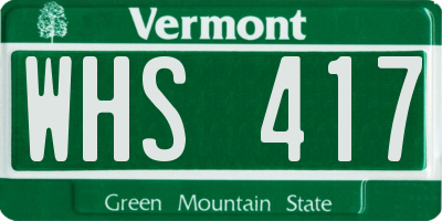 VT license plate WHS417