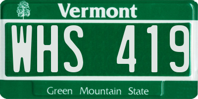 VT license plate WHS419