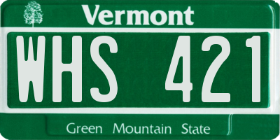 VT license plate WHS421