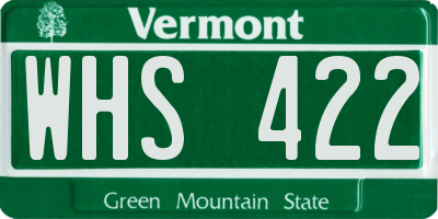 VT license plate WHS422