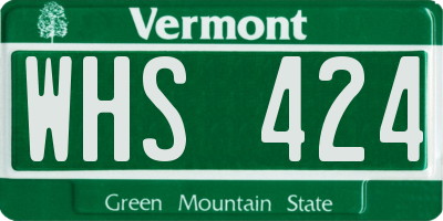 VT license plate WHS424