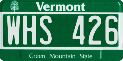 VT license plate WHS426