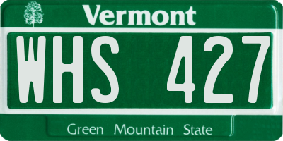VT license plate WHS427