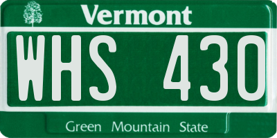 VT license plate WHS430