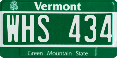 VT license plate WHS434