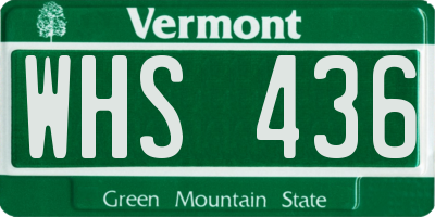 VT license plate WHS436
