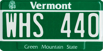 VT license plate WHS440