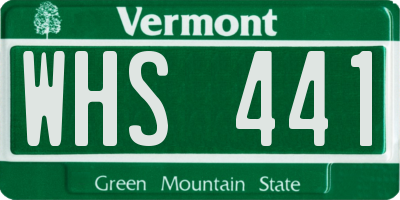 VT license plate WHS441