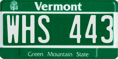 VT license plate WHS443