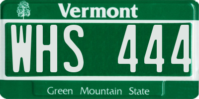 VT license plate WHS444