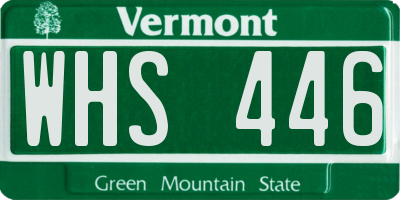 VT license plate WHS446