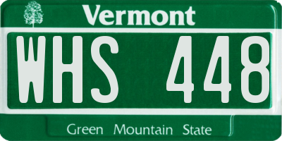 VT license plate WHS448