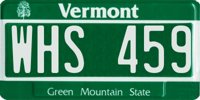 VT license plate WHS459