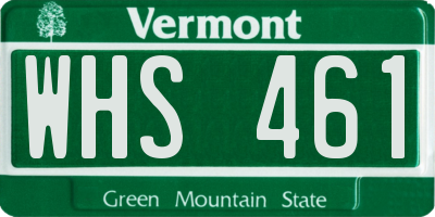 VT license plate WHS461