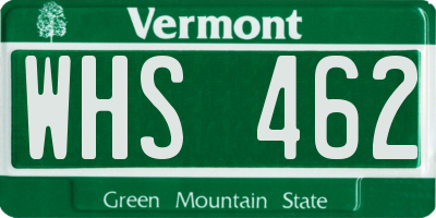VT license plate WHS462