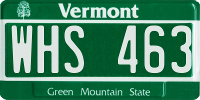 VT license plate WHS463