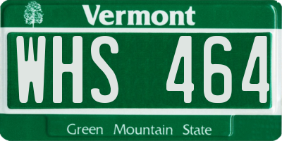 VT license plate WHS464