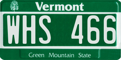 VT license plate WHS466