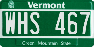 VT license plate WHS467
