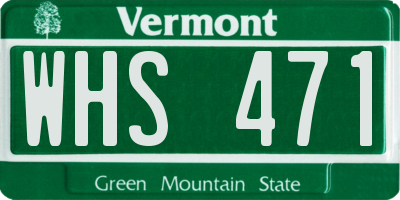 VT license plate WHS471