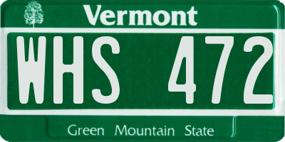 VT license plate WHS472