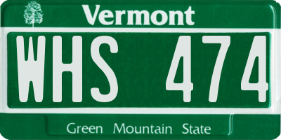VT license plate WHS474
