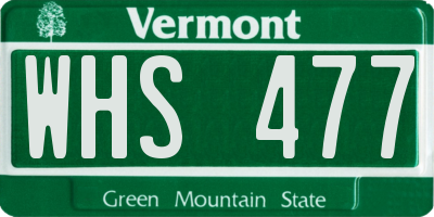 VT license plate WHS477