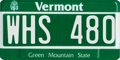 VT license plate WHS480