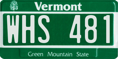 VT license plate WHS481