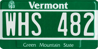 VT license plate WHS482