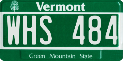 VT license plate WHS484