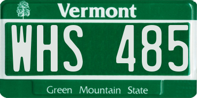 VT license plate WHS485
