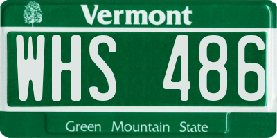 VT license plate WHS486