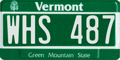 VT license plate WHS487