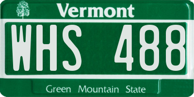VT license plate WHS488